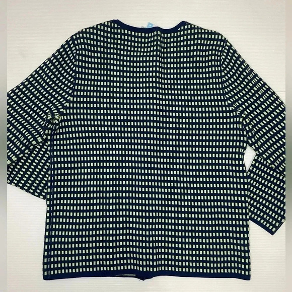 3 FOR $15 Draper James Button Front Cardigan Navy & Yellow W/Gold Buttons SZ Med - Picture 8 of 9